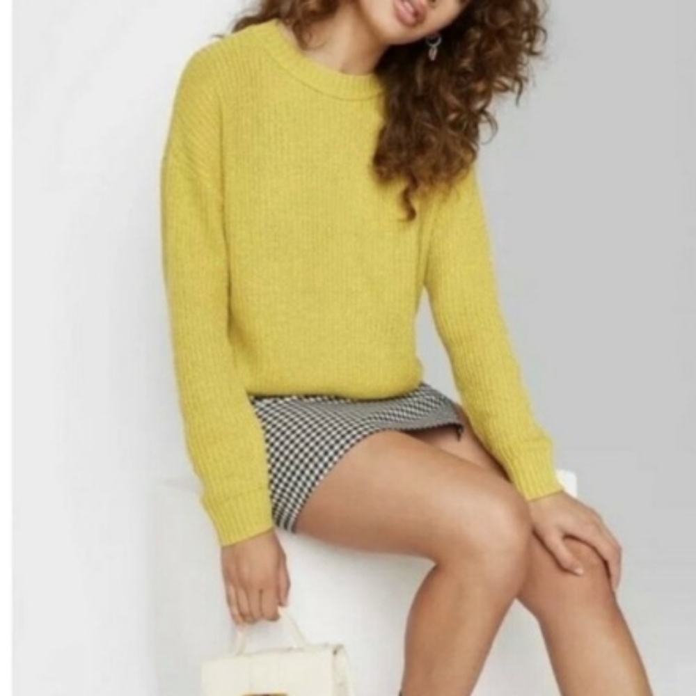 Wild Fable Mustard Gold Cropped Sweater